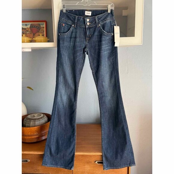 Hudson Jeans Signature Bootcut 19" Leg Opening Triangle Flap Pockets Low Rise - Picture 2 of 9